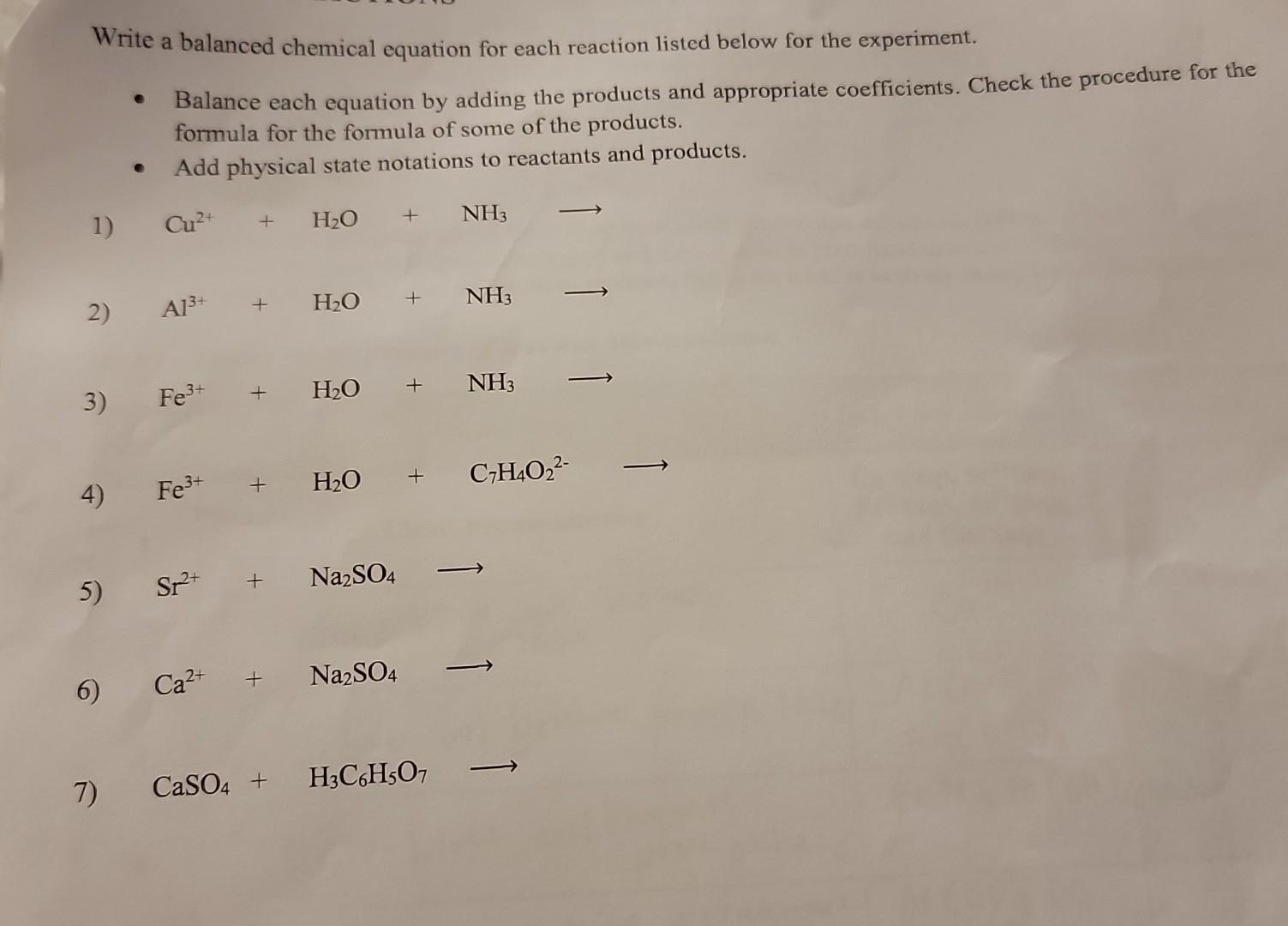 Solved Write a balanced chemical equation for each reaction | Chegg.com