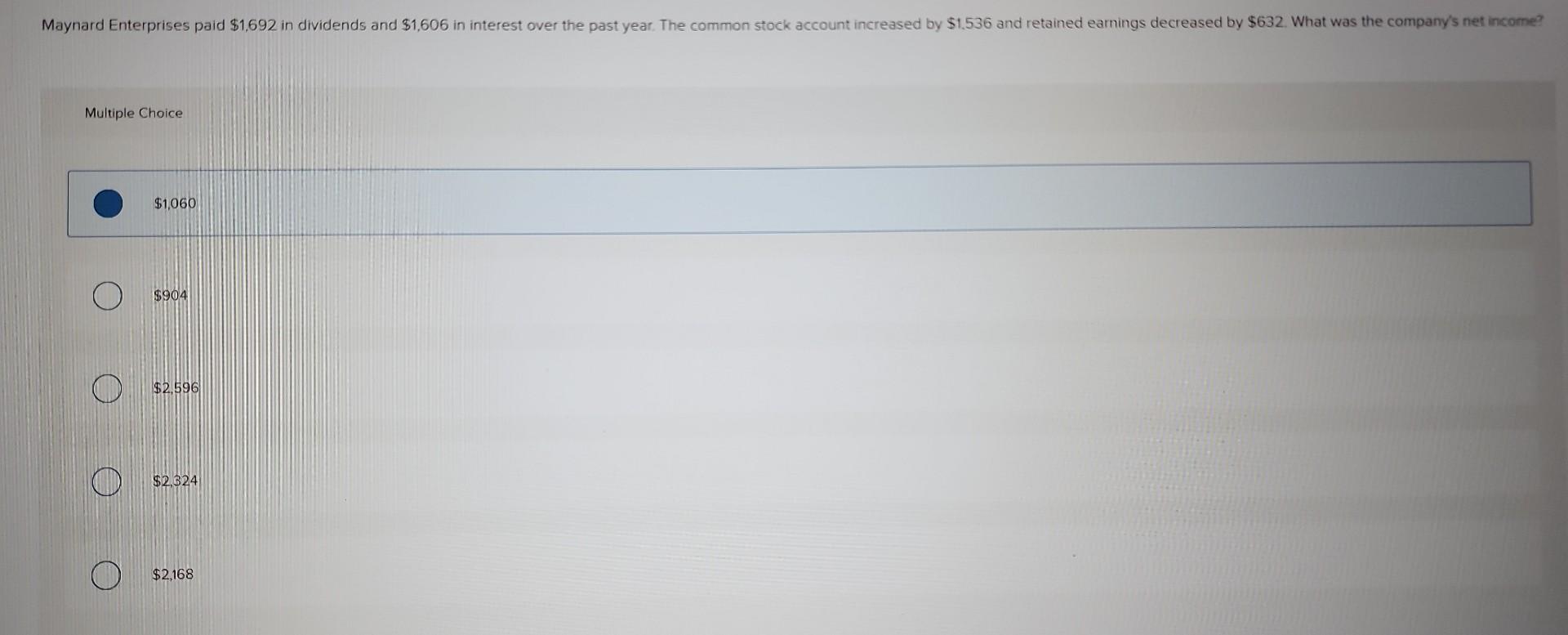 Solved Maynard Enterprises paid \1.692 in dividends and