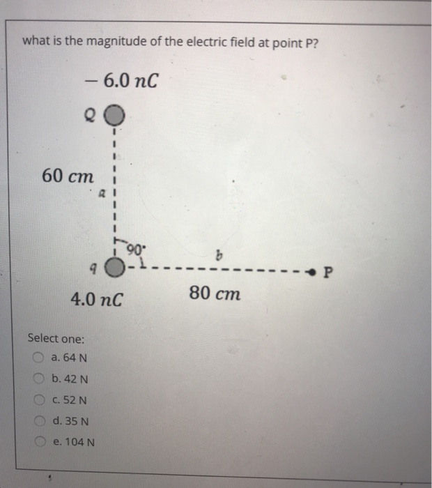 Solved what is the magnitude of the electric field at point | Chegg.com