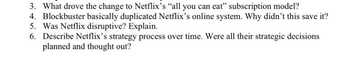 Solved 4. Blockbuster basically duplicated Netflix's online | Chegg.com