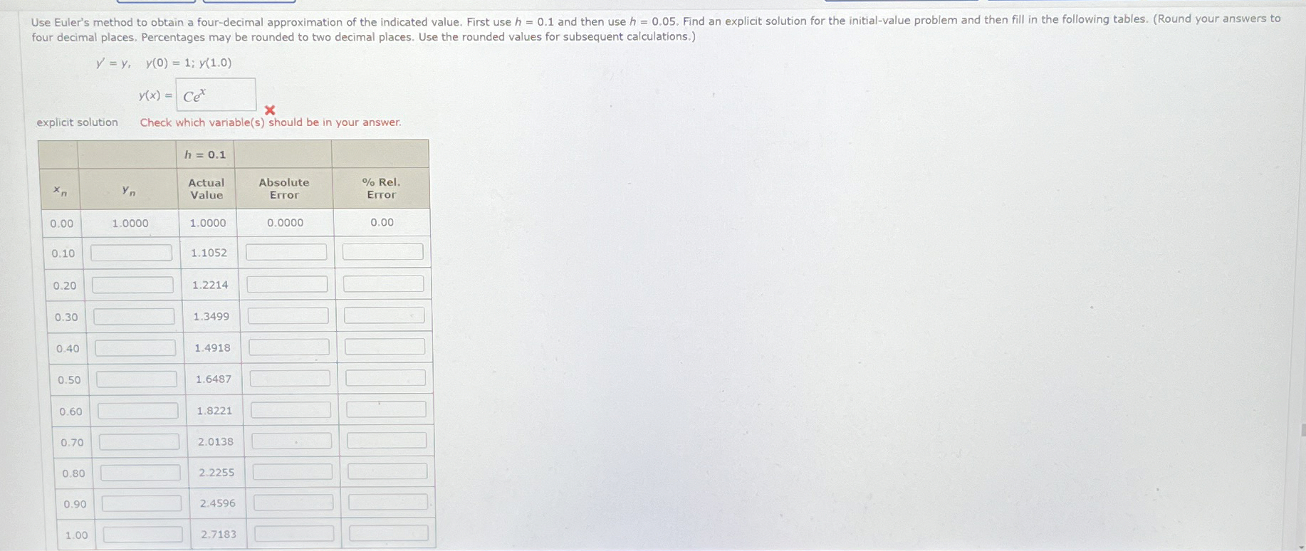 four decimal places. Percentages may be rounded to | Chegg.com