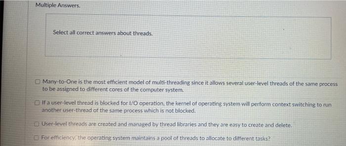 Solved Multiple Answers Select all correct answers about | Chegg.com