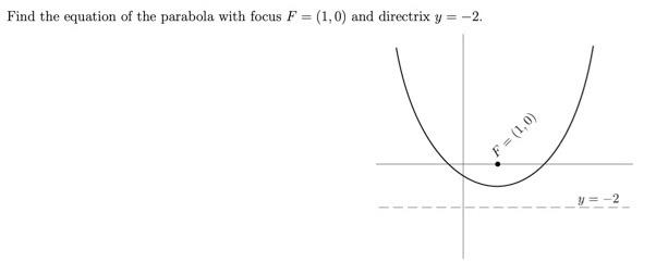 Solved Find the equation of the parabola with focus F = | Chegg.com