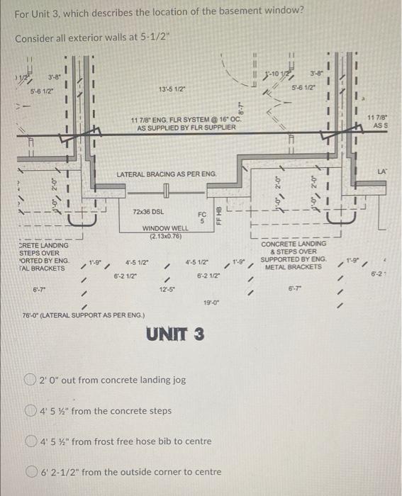 Solved In Unit #2, what is the interior depth of the closet | Chegg.com