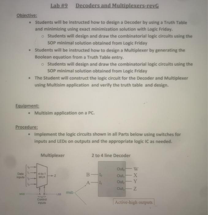 Solved Lab Procedure & Instructions: Part A : One of Four | Chegg.com