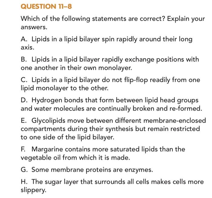 Solved QUESTION 11 8 Which Of The Following Statements Are Chegg