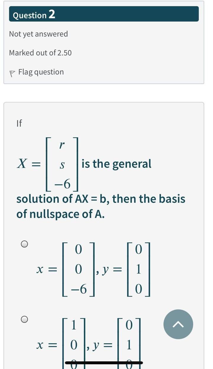 Solved Question 2 Not yet answered Marked out of 2.50 Flag | Chegg.com