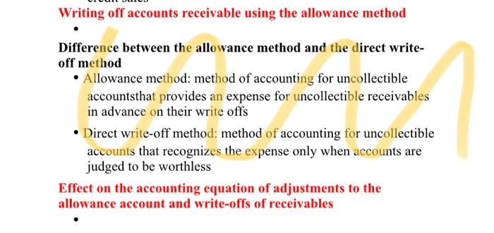 Solved Writing off accounts receivable using the allowance | Chegg.com