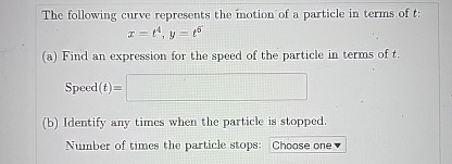 Solved The following curve represents the motion of a | Chegg.com