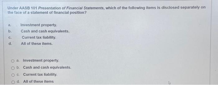 aasb 1 presentation of financial statements