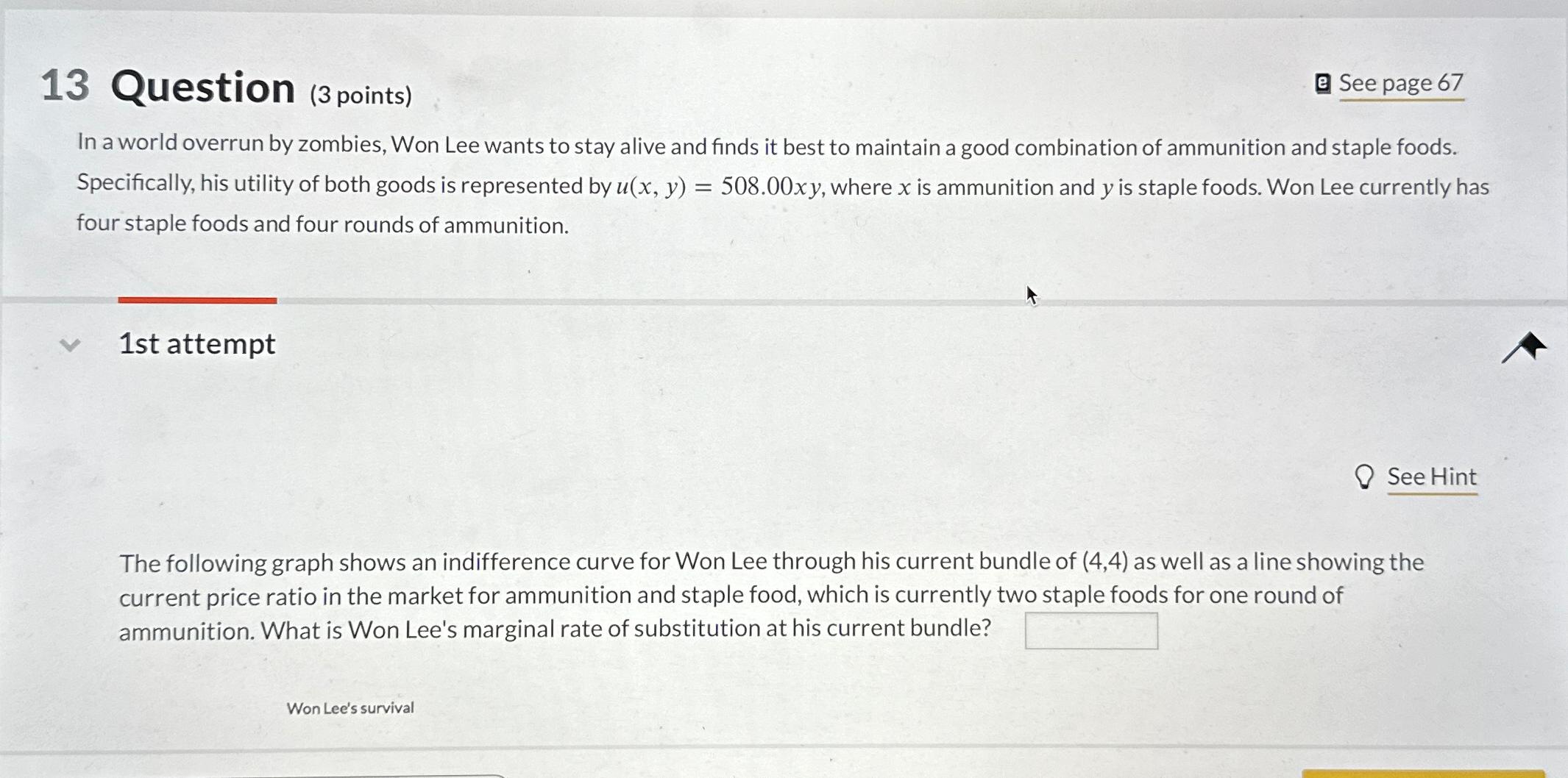Solved 13 ﻿Question (3 ﻿points)e See page 67In a world | Chegg.com