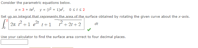 Solved Consider the parametric equations | Chegg.com