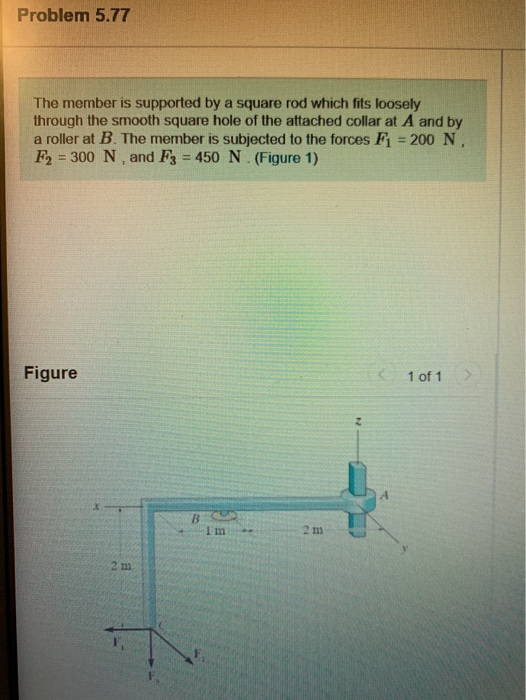 Solved Problem 5.77 The member is supported by a square rod | Chegg.com