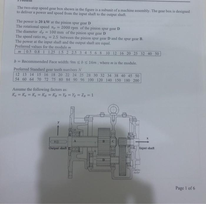 Solved The two-step speed gear box shown in the figure is a | Chegg.com