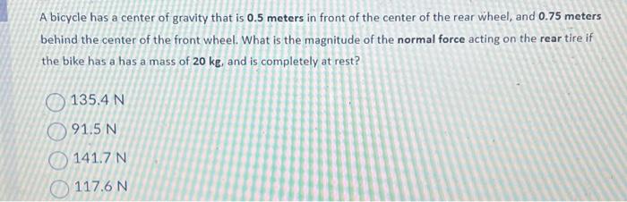 bicycle center of gravity