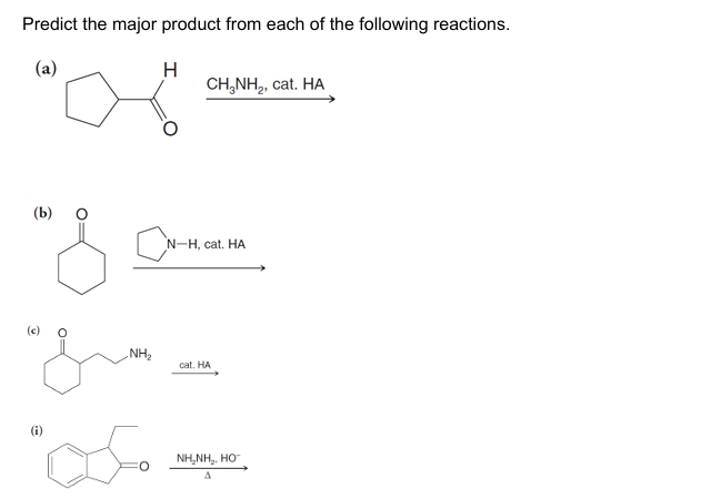 Solved Predict the major product from each of the following | Chegg.com
