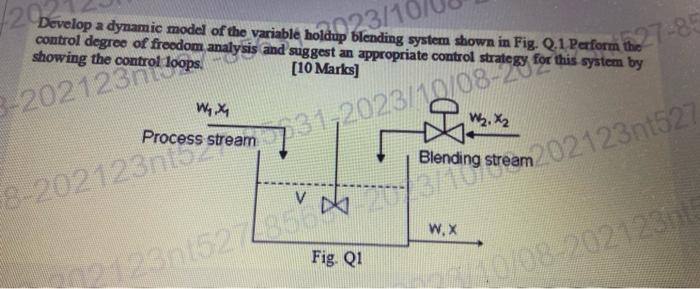 Solved Develop a dynamic model of the variable holdup | Chegg.com