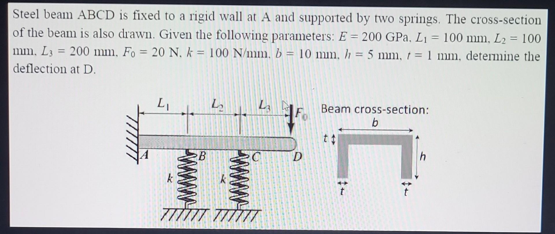 Solved Steel Beam ABCD Is Fixed To A Rigid Wall At A And | Chegg.com