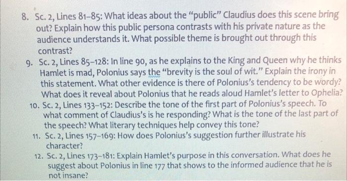 4. Sc. 1, Lines 109-121: What do Ophelia and Polonius | Chegg.com