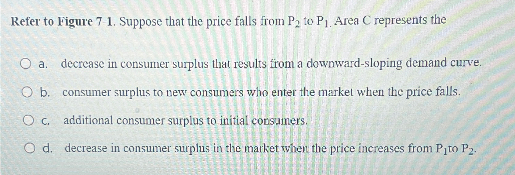 Solved Refer to Figure 7-1. ﻿Suppose that the price falls | Chegg.com