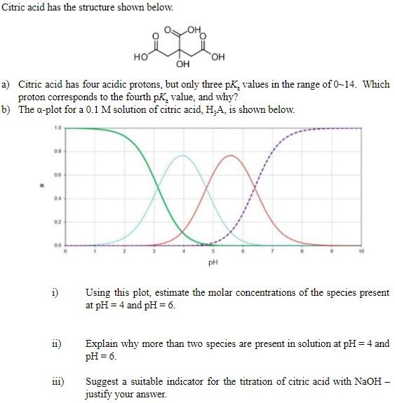 Solved Citric Acid Has The Structure Shown Below. HO он OH | Chegg.com