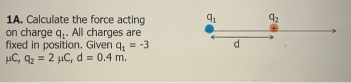 Solved 1A. Calculate the force acting on charge q. All | Chegg.com