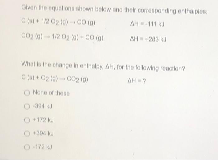 Solved Given the equations shown below and their | Chegg.com