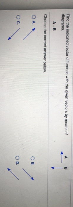 Solved Find the indicated vector difference with the given | Chegg.com