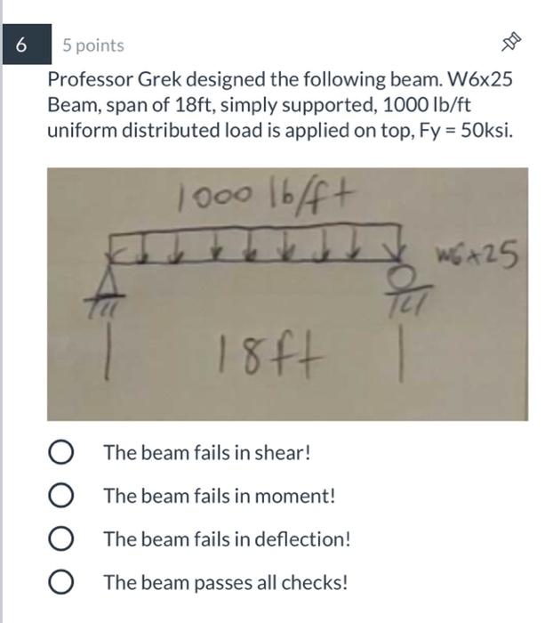 Solved 9 5 points What is the max deflection in an 8ft | Chegg.com