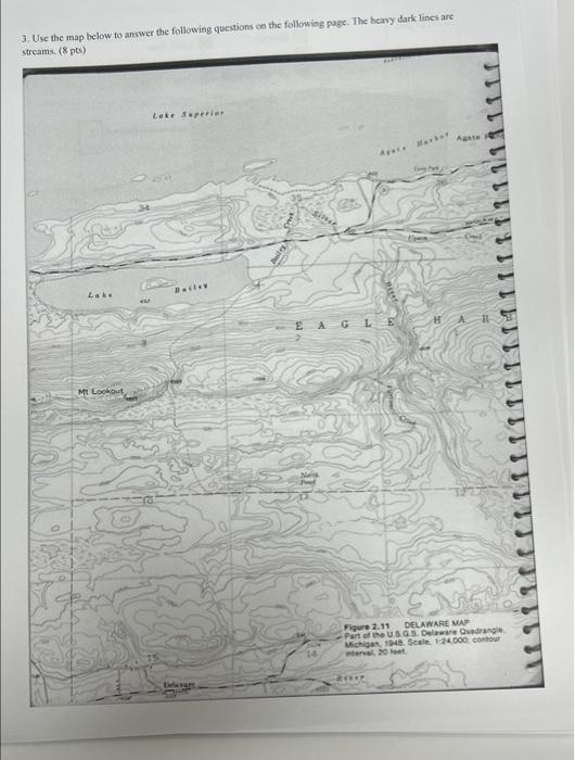 Solved 3. Use the map below to answer the following | Chegg.com