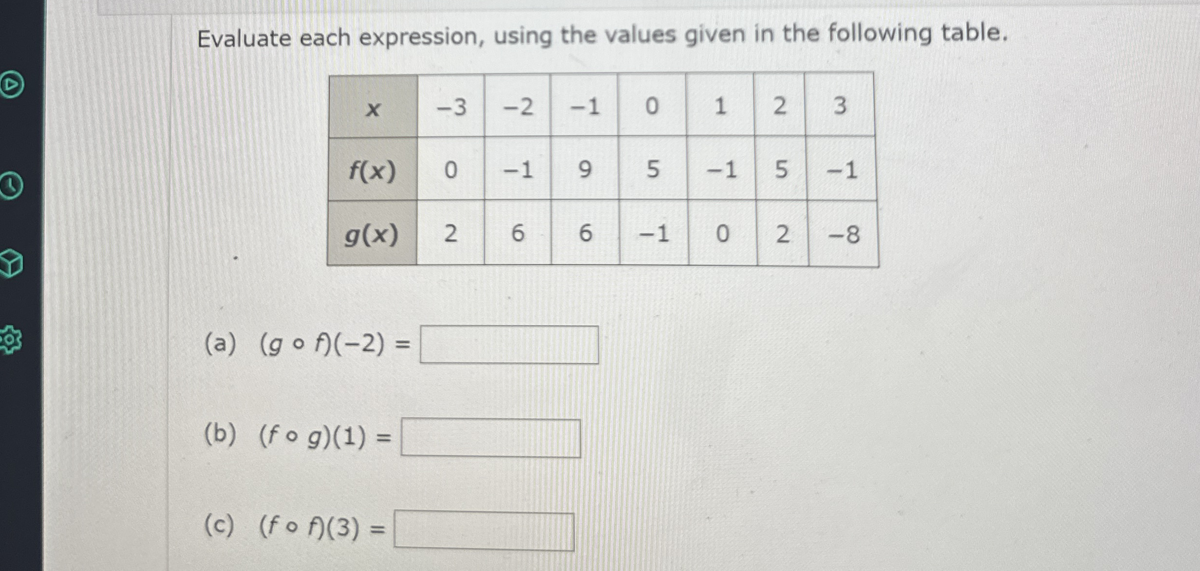 Solved Evaluate each expression, using the values given in | Chegg.com
