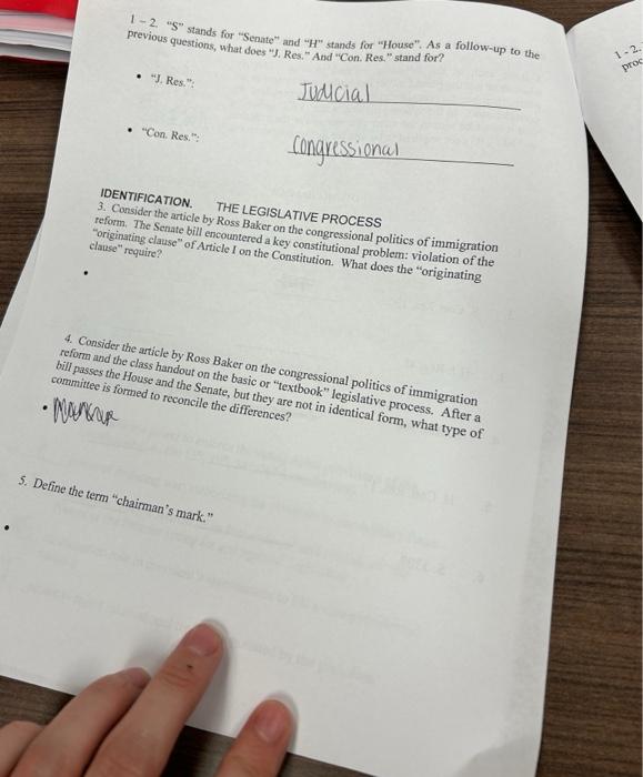 12. " S " stands for "Senate" and " H " stands for