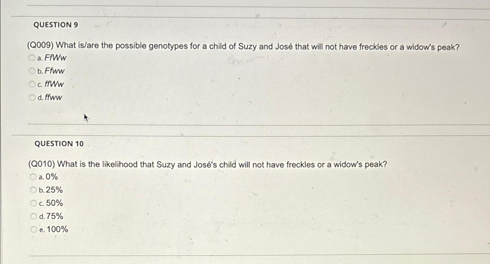 Solved QUESTION 1(Q001) ﻿So Far, You Have Worked On Punnett | Chegg.com