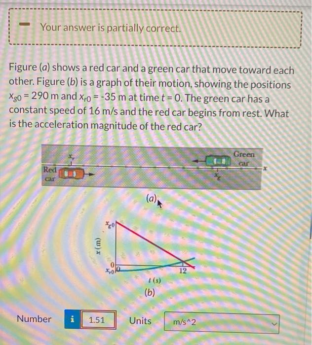 Solved Figure (a) Shows A Red Car And A Green Car That Move | Chegg.com ...