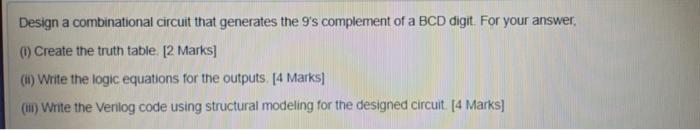 Solved Design a combinational circuit that generates the g's | Chegg.com