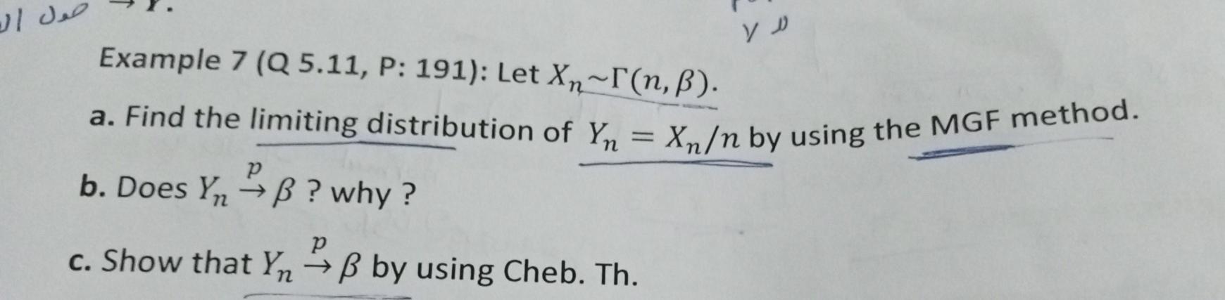 Solved Al Del Vo A Find The Limiting Distribution Of Yn Chegg Com
