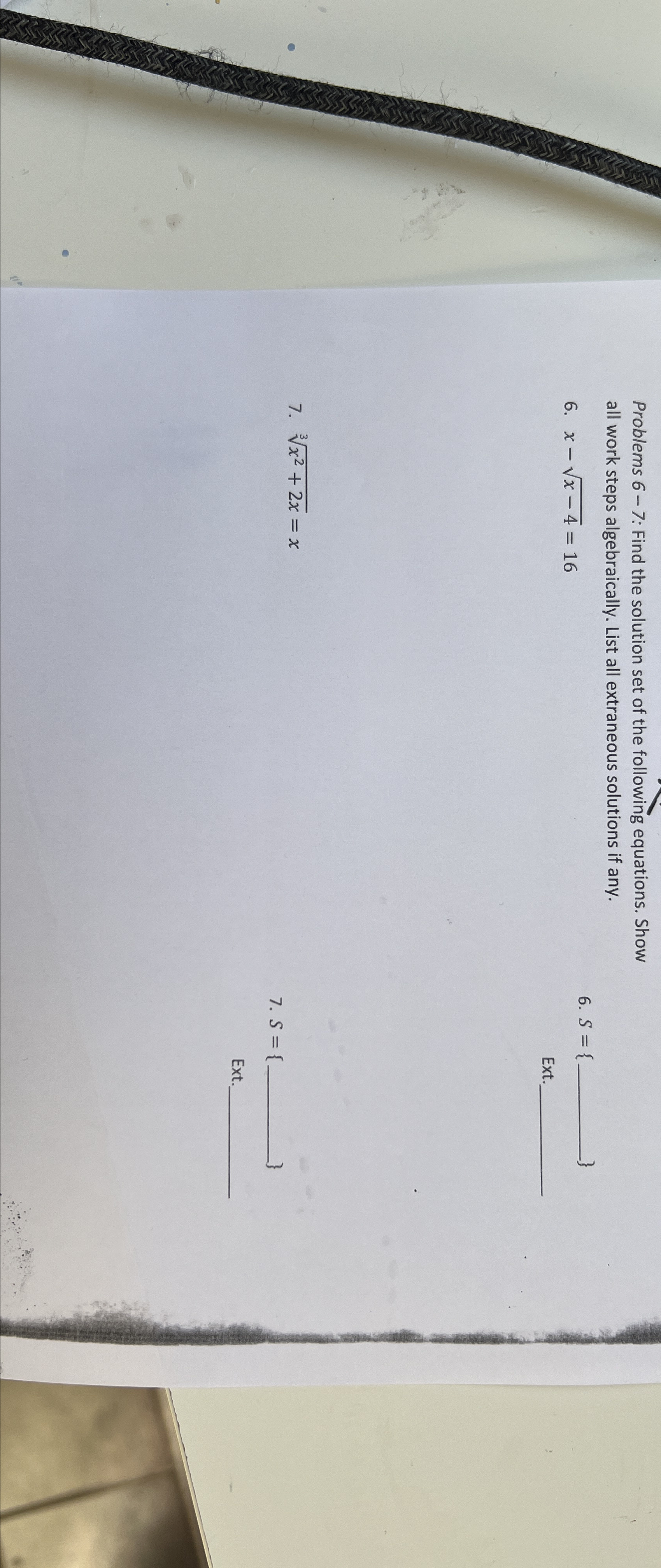 Solved Problems 6-7: Find the solution set of the following | Chegg.com