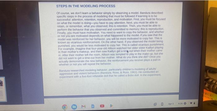 Solved STEPS IN THE MODELING PROCESS Of course, we don't | Chegg.com