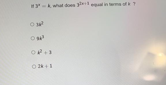 Solved If 3 K What Does 32x 1 Equal In Terms Of K O Chegg Com