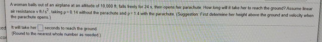 Solved A woman bails out of an airplane at an altitude of | Chegg.com