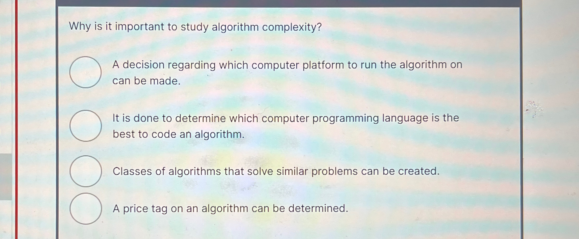 Solved Why is it important to study algorithm complexity?A | Chegg.com