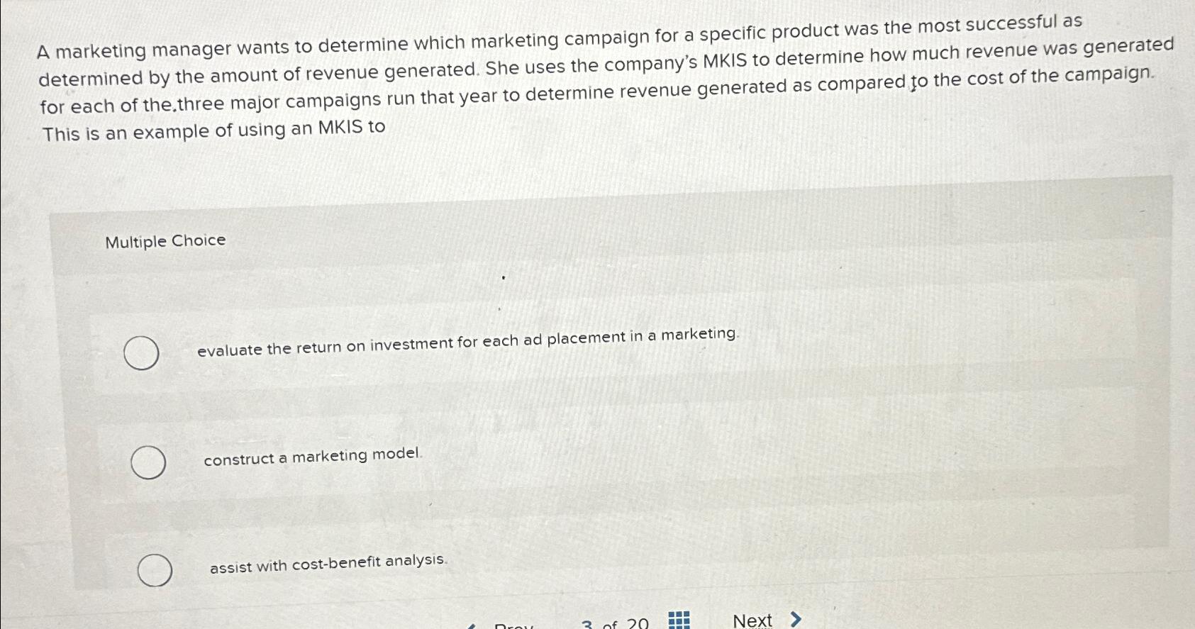 Solved A marketing manager wants to determine which | Chegg.com