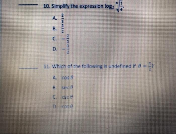 Solved 7. Which of the following is NOT equivalent to log. | Chegg.com