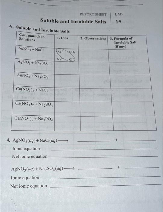 Solved \begin{tabular}{rc} REPORT SHEET & LAB \\ Soluble