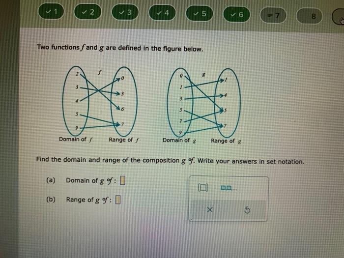 Solved Two functions f and g are defined in the figure | Chegg.com