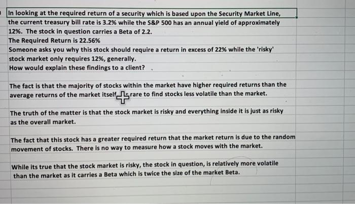 In looking at the required return of a security which | Chegg.com