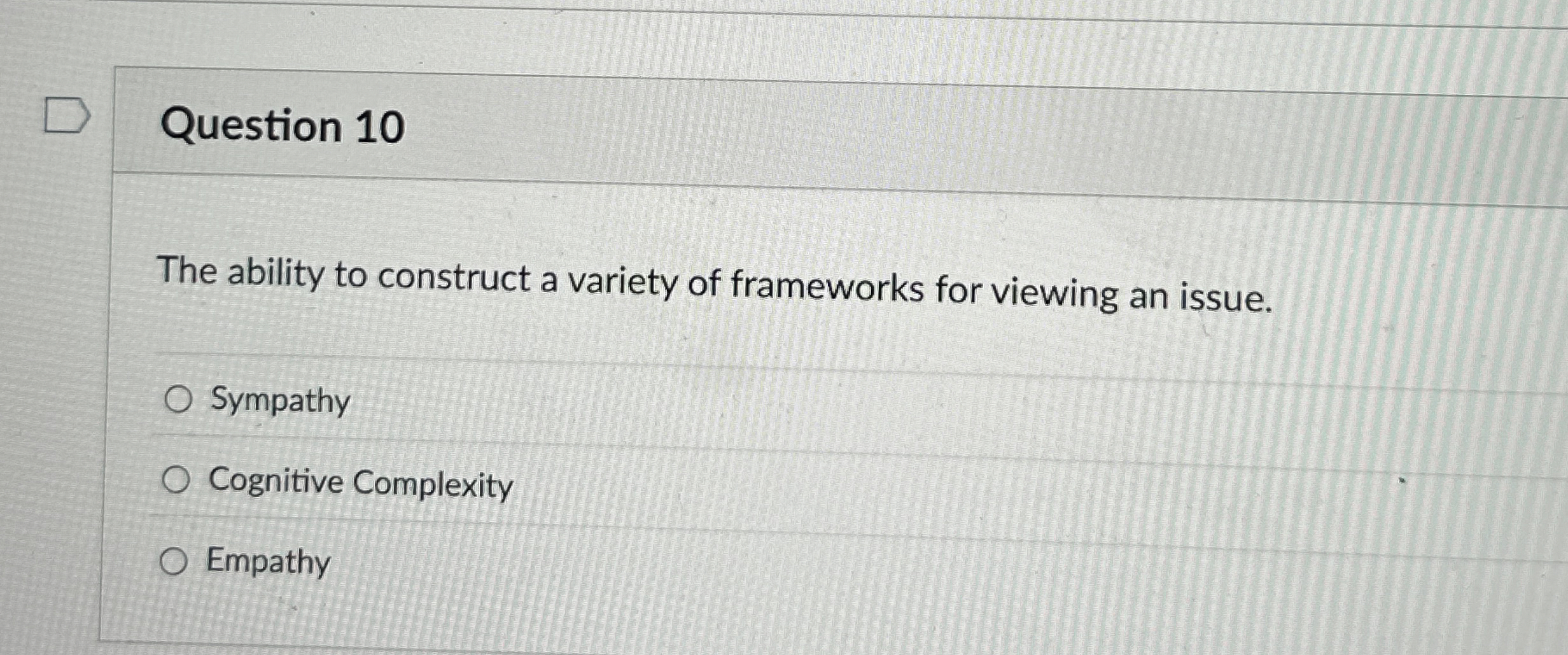Solved Question 10The ability to construct a variety of | Chegg.com