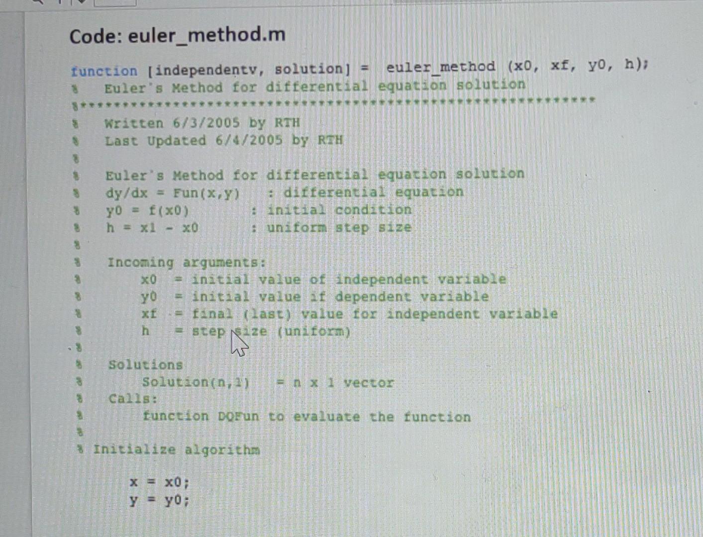 1. Create Matlab program following the tutorial | Chegg.com