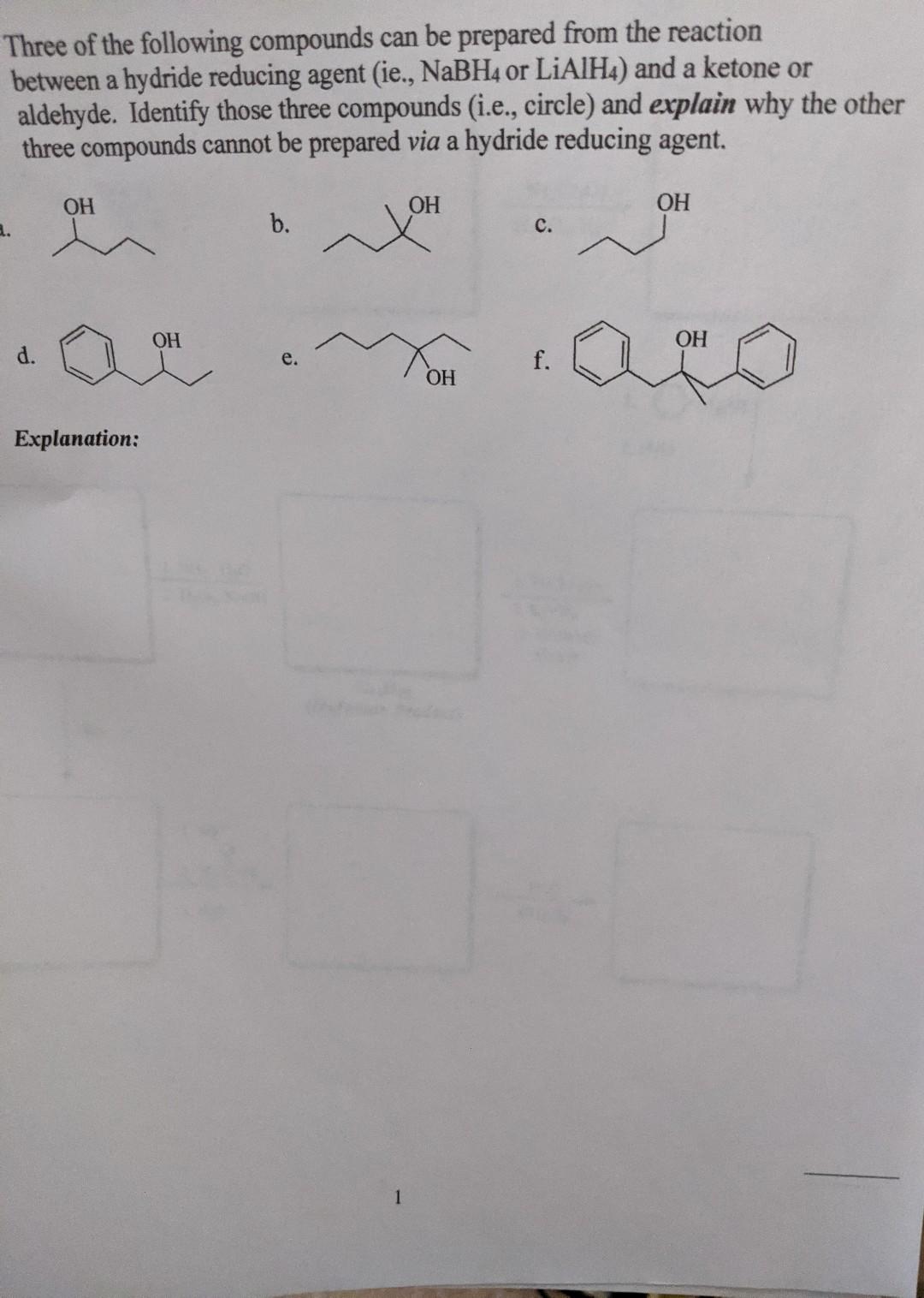 Solved Three of the following compounds can be prepared from | Chegg.com