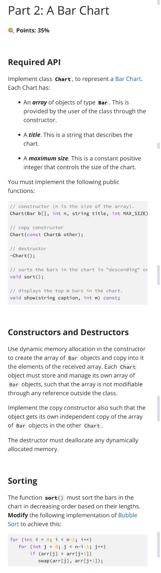 Solved Part 2: A Bar Chart Points: 35% Required API | Chegg.com